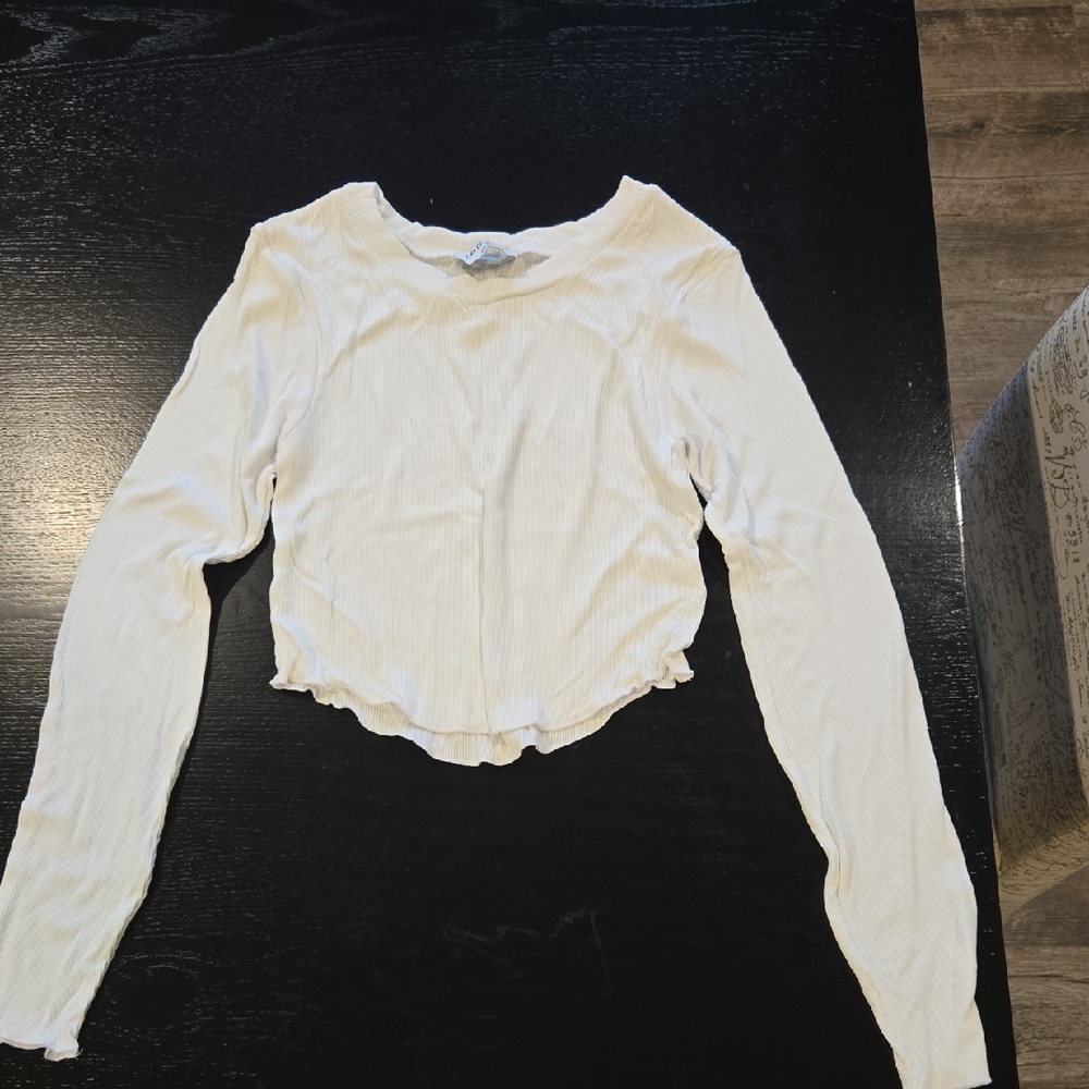 NWOT! LNA Ribbed White Crop Top